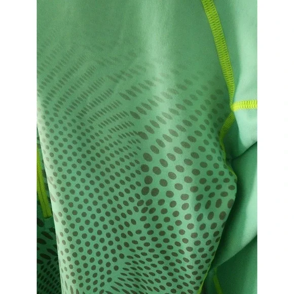 Nike Pro 1/4 Zip Pullover Long Sleeve Jacket Green Polka Dot Womens Medium - Picture 3 of 8